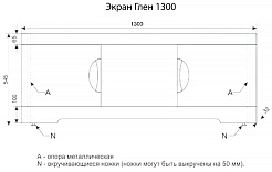 Style Line Экран для ванны раздвижной Глен 1300 – фотография-4